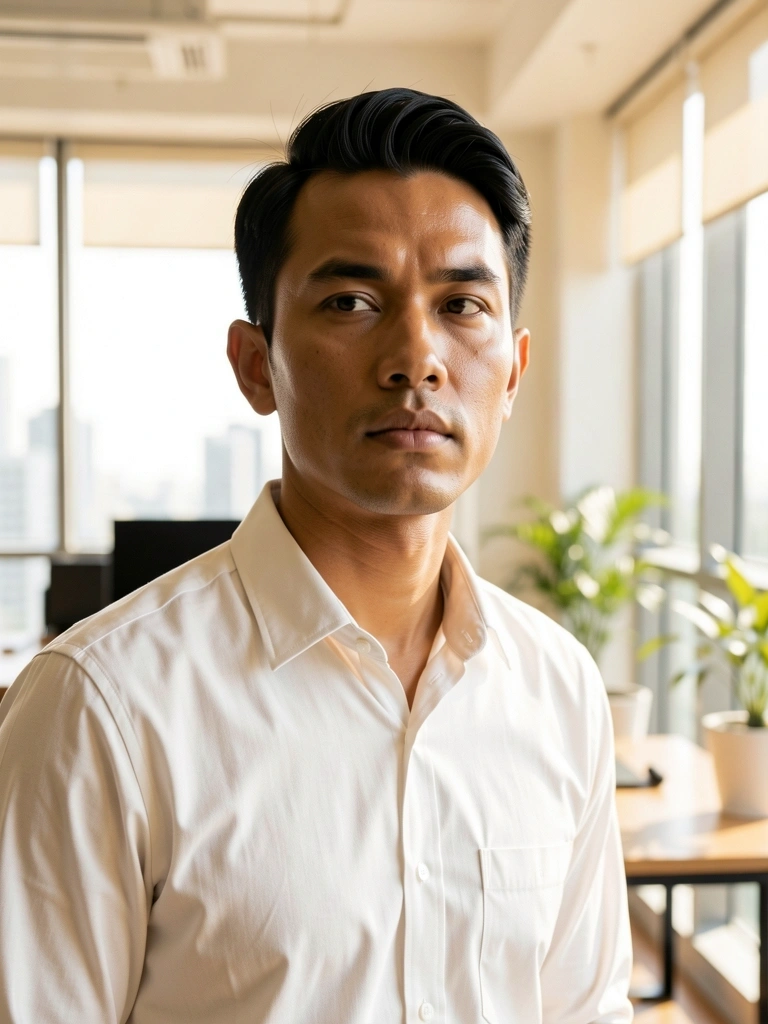 Profesional dengan penglihatan jernih